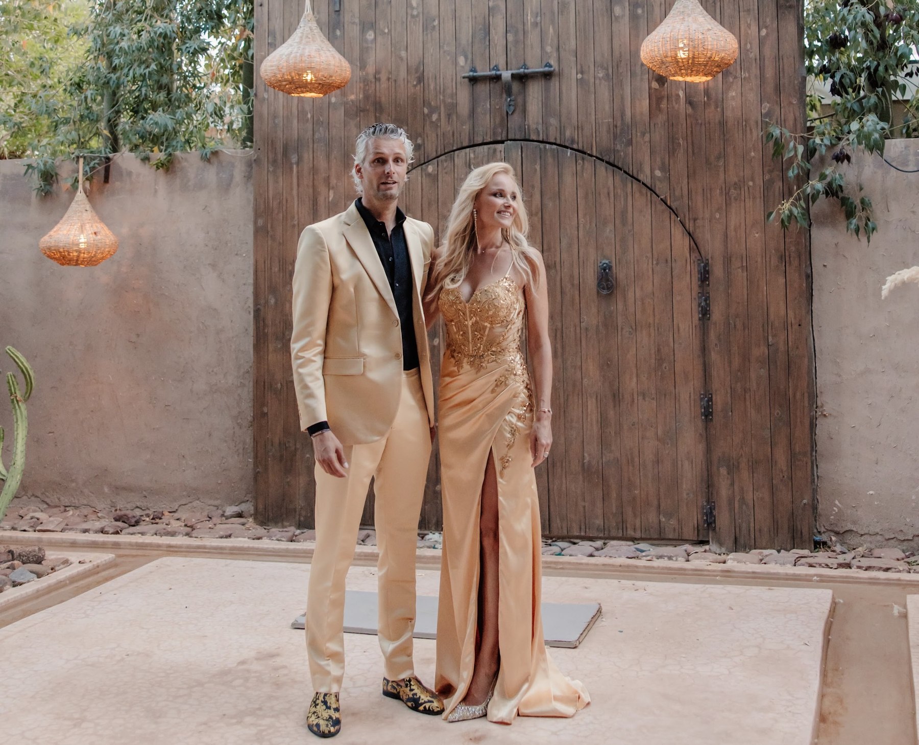 Couple at the venue entrance