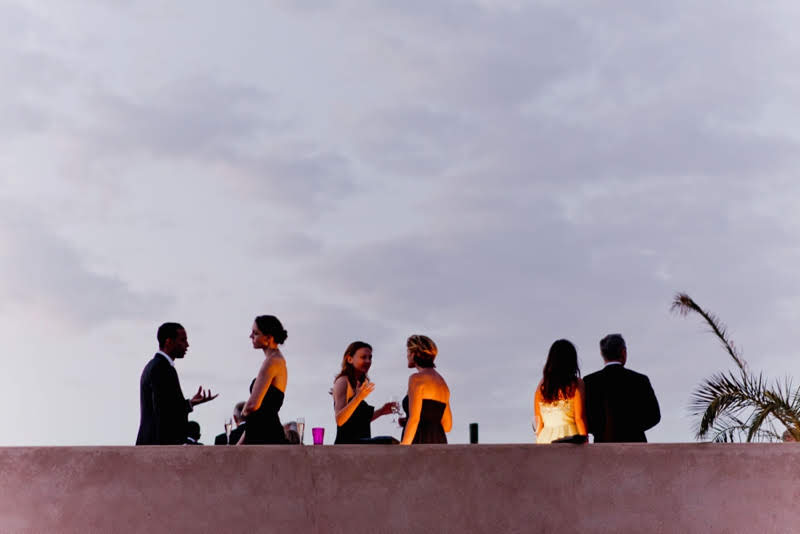 Wedding cocktail on a rooftop in Marrakech